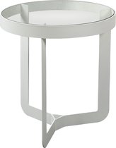 Spinder Design Douglas 1 - Bijzettafel - ø 46x50 cm - Wit/Transparant Glas