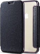 Apple iPhone XR Flip Case - Zwart - Glitter - PU leer - Soft TPU - Folio