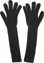 Lange zwarte dames handschoenen van acryl kleur zwart