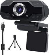 Webcam met een  Statief voor PC - Gamen - Verstelbare lens - Microfoon -Webcam - met USB - Full HD 1080P - Camera - Thuiswerken - voor Windows en Mac