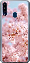 Samsung Galaxy A20s Hoesje Transparant TPU Case - Cherry Blossom #ffffff