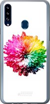 Samsung Galaxy A20s Hoesje Transparant TPU Case - Rainbow Pompon #ffffff