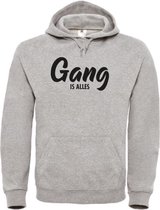 Wintersport hoodie grijs M - Gang is alles - zwart - soBAD. | Foute apres ski outfit | kleding | verkleedkleren | wintersporttruien | wintersport dames en heren