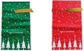 Kerst Cadeau verpakking - Uitdeelzakjes met lint - Cadeau Versiering - Merry Christmas - 4 Stuks