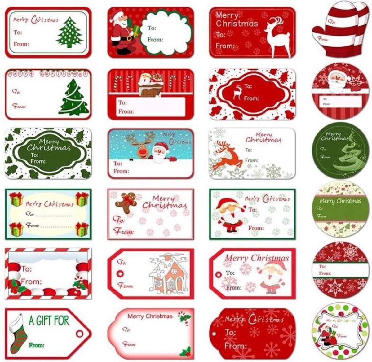 Kerst Stickers Cadeauversiering Cadeaulabels Kado naam tags