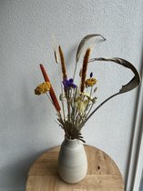 Californië Boeket - Droogbloemen - Dried Flowers - Dryflowers - Gedroogde Bloemen - Boeket - M -  70 cm | Palmblad | Eyecatcher | Naturel | Rood | Bruin | Paars | Geel