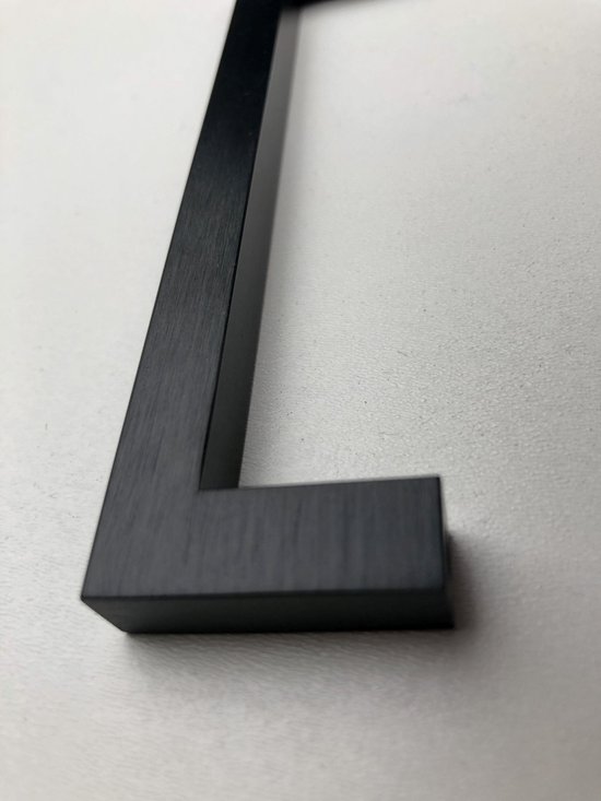 Poignée de meuble noire sablée, longueur 135 mm, alésage 128 mm - poignée  de cuisine