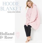 Holland Rose® Luxury One size hoodie blanket | Deken met mouwen | Winter |Kerst|Cadeau|Oversized| Sherpa | Lichtroze