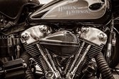 Glasschilderij motor - Harley Davidson - schilderij fotokunst - 60x90 cm - woonkamer slaapkamer