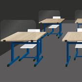 Table d'école en plexiglas Corona Screen 150x60 cm - écran de prévention - 2 pinces de table