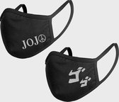 Mondkap JoJo's Bizarre Adventure Face Mask - Jotaro en Menacing Part 3 Anime Mange Merch Set van 2