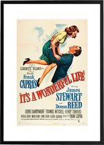 Poster It's A Wonderful Life - Large 70x50 - Kerstfilm - Affiche - Met ingebouwde passe partout