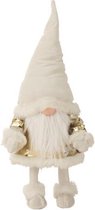 J-Line Kerstman Paillet Wit Goud Medium