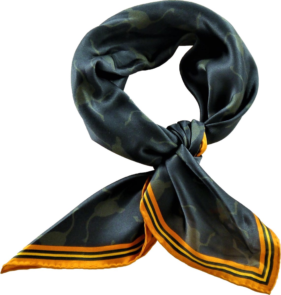 Josi Louis 100% Zijden sjaal - Struisvogel - Groen - vierkant 60×60 cm - luxe zacht zijden sjaal