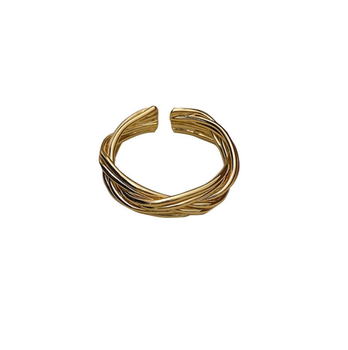Jobo By JET - Gouden wikkel ring - Dames - One size - 1 maat - Goudkleurig