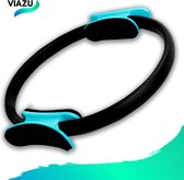 Viazu Premium Pilates Ring - Bekkenbodemtrainer - Fitness - Bekkenbodem Oefeningen - Billen Trainer - Yoga - Workout - Thuis Sporten - 38cm – Zwart/Blauw