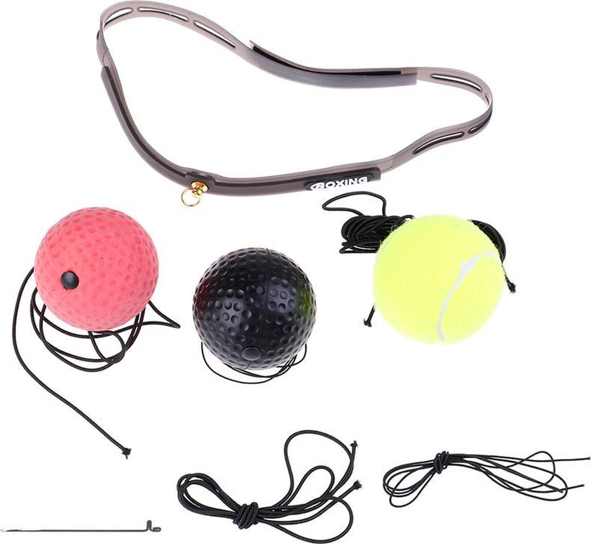 Reflex bal trainer  - hoofdband met 3 ballen - workout