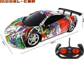 Rc auto met Led koplampen 1:16 - radio grafisch bestuurbare Sport Race Car speelgoed (26CM)
