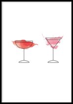 Poster Twee Cocktails - 30x40cm - Poster Cocktails - WALLLL