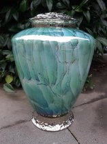 Urn Glas/Messing Ijs blauw 3,5 liter, Urn voor as