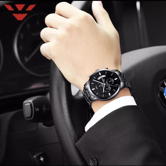 NIBOSI Horloges voor mannen - Horloge mannen - Luxe Zwart Design - Heren  horloge - Ø... | bol.com