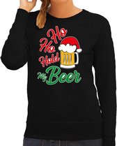 Ho ho hold my beer foute Kerstsweater / foute Kersttrui zwart voor dames - Kerstkleding / Christmas outfit XL