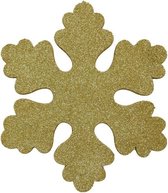 Gouden sneeuwvlokken 25 cm - hangdecoratie / boomversiering goud