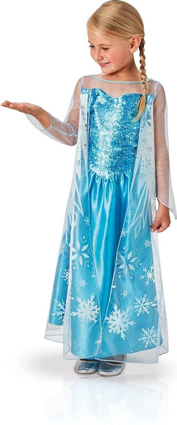 Disney Frozen Elsa Jurk Maat 110/116 - Verkleedjurk