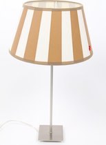 Tafellamp - cotton streep - rond - lamp met kap - H 58 cm