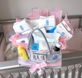 Luxe XL kraampakket: 106 delig roze:  bevalling - zwanger - zwangerschap - kraamcadeau - geboortecadeau - kraammand - thuisbevalling