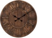 J-Line Klok Houten Schijf Romeinse Cijfers Mdf Bruin Large
