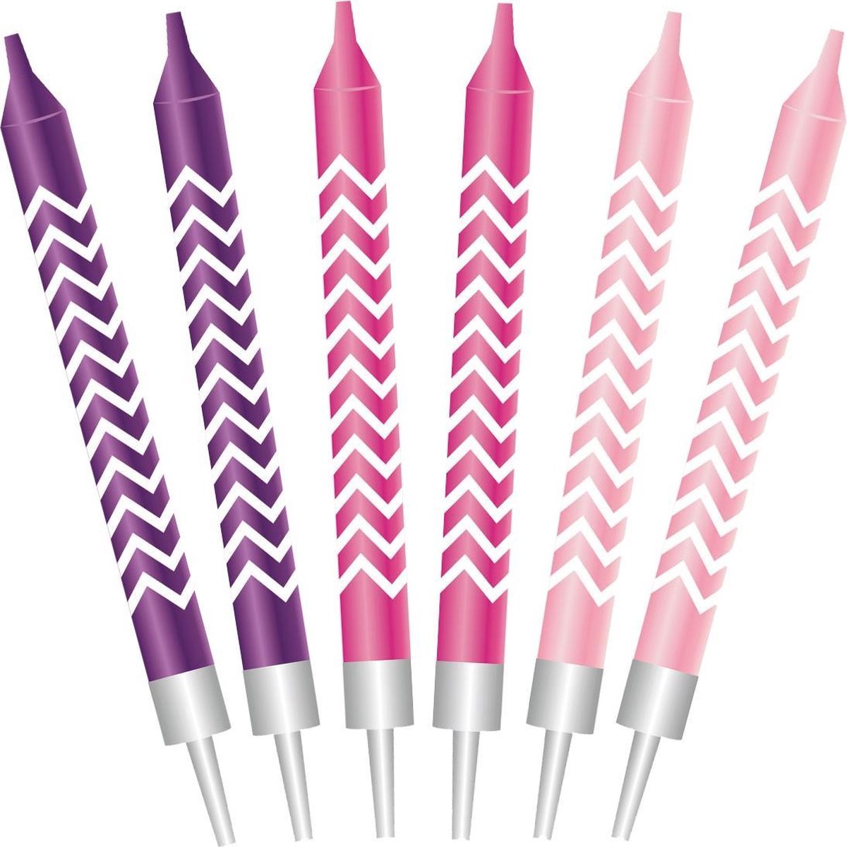 Tib Verjaardagskaarsjes Girls 7,5 Cm Wax Roze/lila 6 Stuks