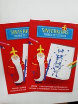 2 Sinterklaas toverblokken , Sint en Piet krasblok, Kinder kleurboek, Schoencadeau Sinterklaas - Krassen met potlood