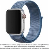 Kaaps Blauwe Nylon Sporthorloge Band Geschikt voor Apple Watch 1, 2, 3, 4, 5, 6, SE & Nike+, 38mm & 40mm "Vrouwenbreedte" Series - Zacht Geweven Nylon - 38 mm en 40 mm - Cape Blue