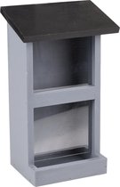 Flamingo Voedersilo zaden womba hout grijs/zwart 15x10x25cm