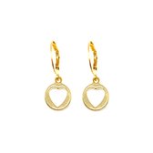 open heart coin earrings - goud
