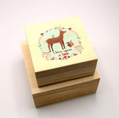 boîtes Boîte de rangement Bear Deer 2 pièces de bois