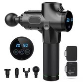 Professional Massage Gun - Massage Gun 2021 -Zwart & Carbon - Massage Gun Apparaat 2020 - Kerstverlichting - Stille massage - Touchscreen - Massage Gun Apparaat - 4 Verschillende opzetstukken