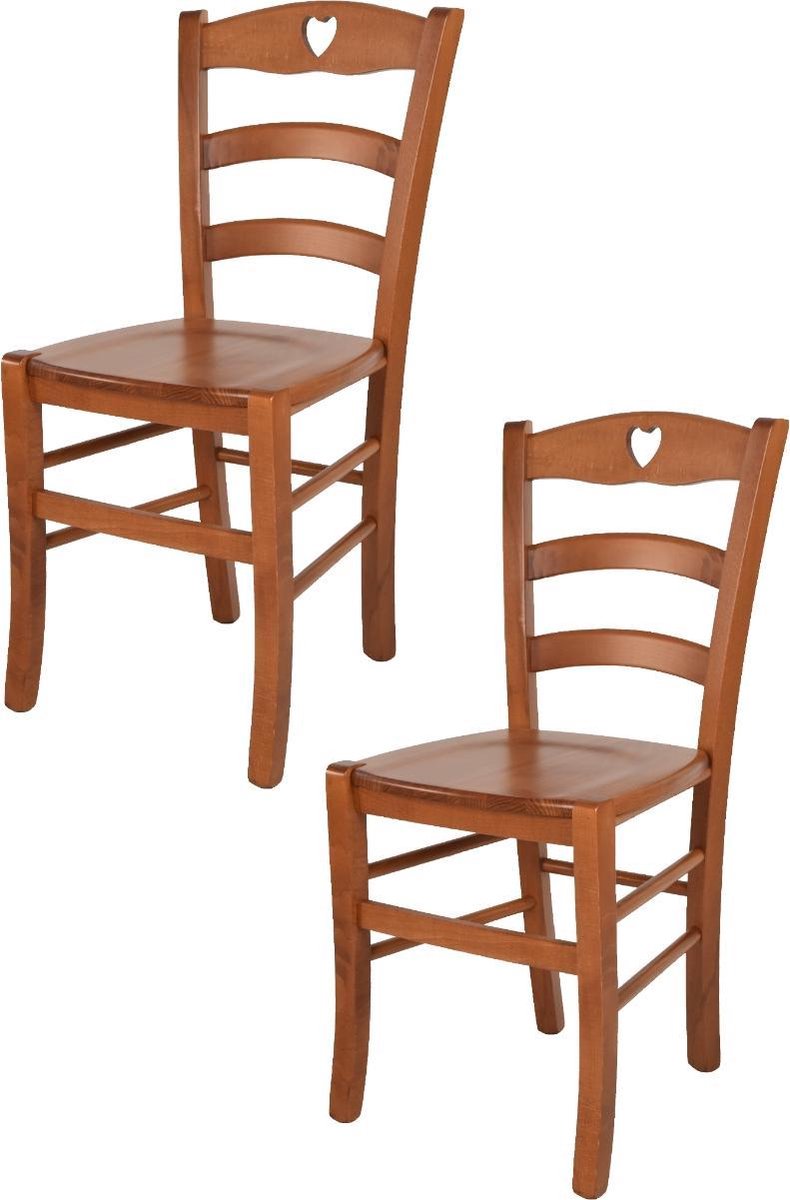 Tommychairs Cuore - Eetkamerstoelen - Set van 2 - Kersenhout