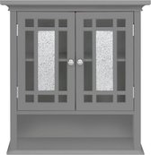 Teamson Home Badkamerkasten | Badkamer Windsor houten wandkast met 2 deuren grijs EHF-527G