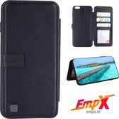 Puloka Apple iPhone 6/6s Plus TPU/Kunstleer Zwart Flip hoesje