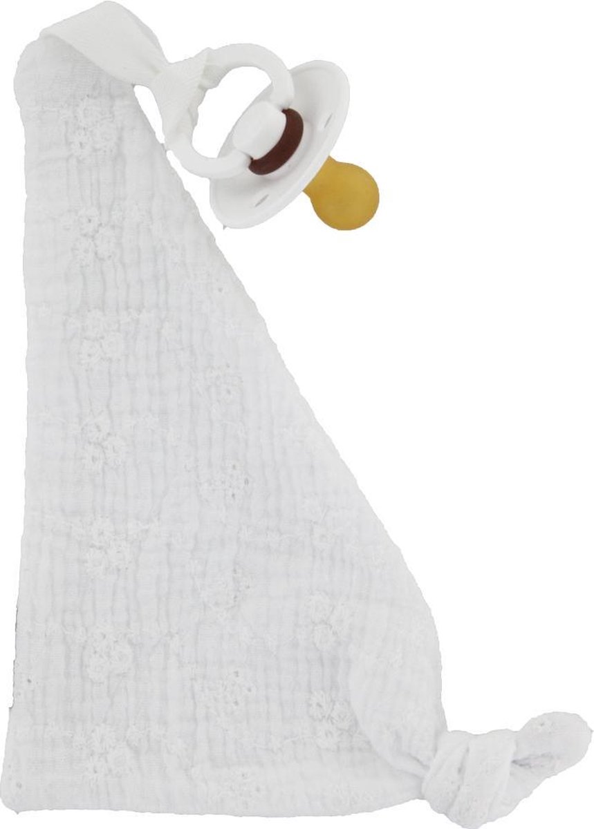 Goedkoopste Louka Speendoekje driehoek broderie wit