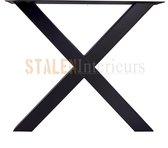Stalen X Poot | Ongelakt | Koker 80x80 | X-onderstel | Industrieel Tafelonderstel