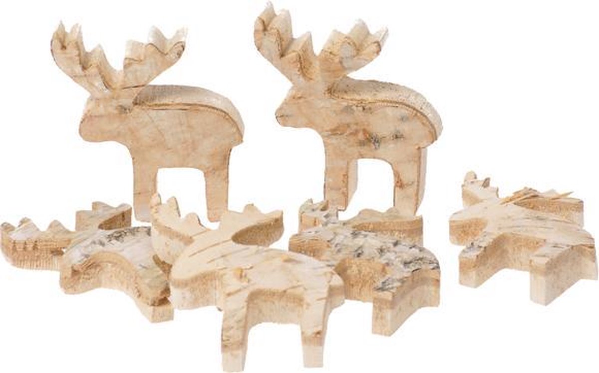 Natuurlijke houten schijven, eland, 24 stuks