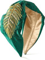 Orelia haarband groen met veren