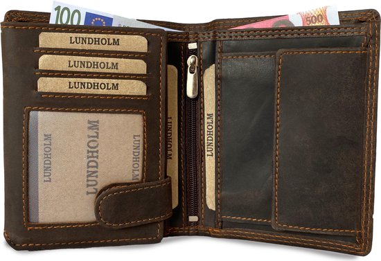 Corno d´ORO Handgemaakte portemonnee heren leer met geldclip I Premium Slim Wallet zonder muntvak met RFID-bescherming I Creditcardhouder klein dun