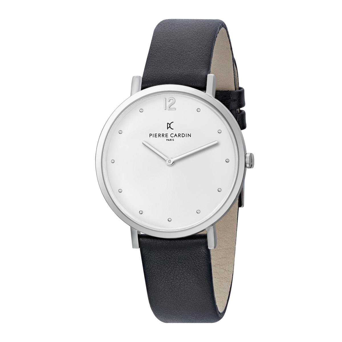 Pierre Cardin Belleville Simplicity CBV.1007 Horloge - Leer - Zwart - Ø 39 mm