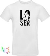 Heren shirt wit maat L met de afbeelding van "loser".