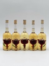 JMP Gifts® - Roos midden in een fles - 0,10L - Glazen beeld - Decoratie - Cadeau - Gift - Wijnfles - Wijn - Sierstuk - Glaswerk - Moederdag - (KLEIN)