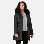 Lexis Waterdichte, geïsoleerde Parka jas met capuchon met rand van imitatiebont van Regatta voor Dames, Outdoorjas, Donker Dennengroen